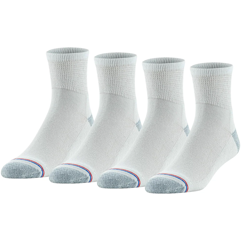 MediPeds Non-binding quarter socks with cushion, 4 pairs a pack