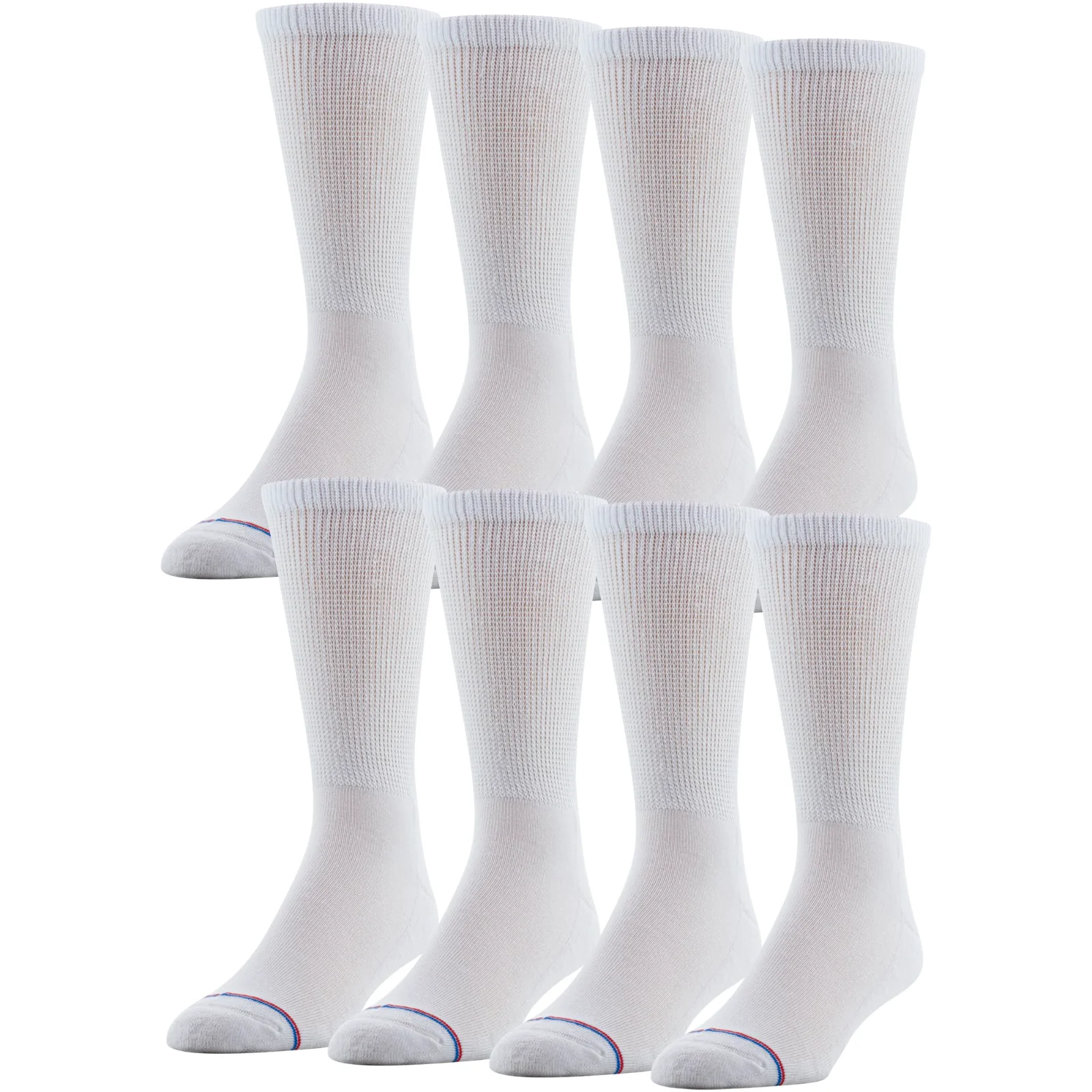 MediPeds Non-binding crew socks with cushion, 4 shoe sizes