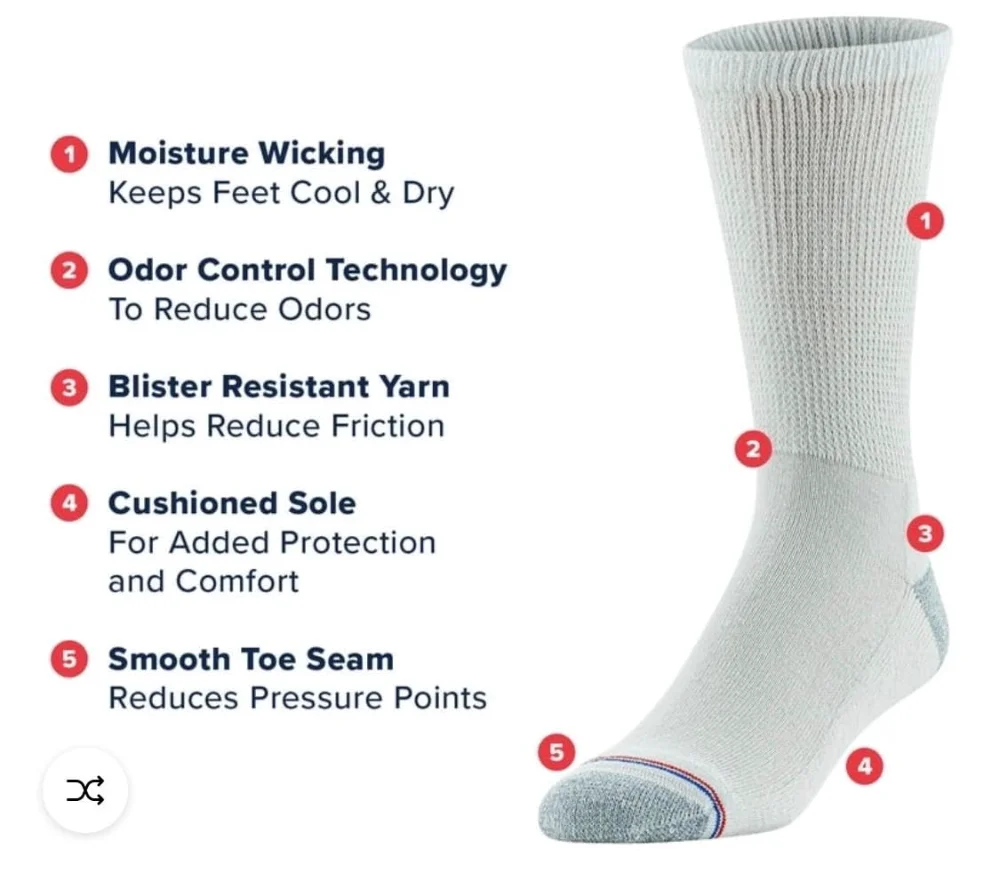 MediPeds Non-binding crew socks, view 3