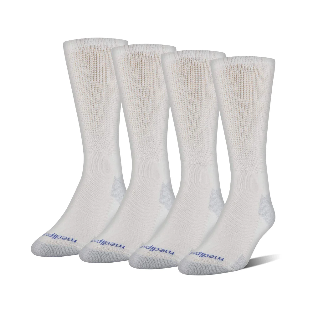 MediPeds Non-binding crew socks with cushion, Men 12-15