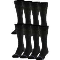 Black, 8 pairs, Men 6-9 / Women 7-10