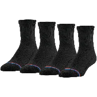 Black, 4 pairs, Men 6-9 / Women 6-10