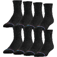 Black, 8 pairs, Men 6-9 / Women 6-10